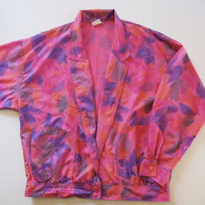 PINK and Purple Watercolor Floral Windbreaker